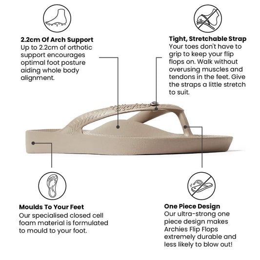 Archies Women's Arch Support Flip Flops